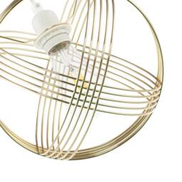 Happy Homewares Polished Plated Gold Spherical Pendant Light Shade with 4-Ring Design - thumbnail 5
