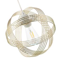Happy Homewares Polished Plated Gold Spherical Pendant Light Shade with 4-Ring Design - thumbnail 3