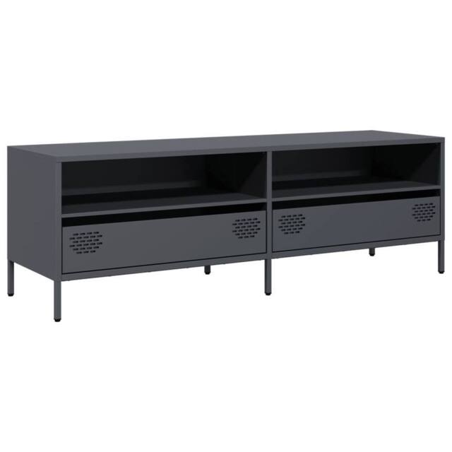 Berkfield Home TV Cabinet Anthracite 135x39x43.5 cm Cold-rolled Steel in Dark Grey - image 1