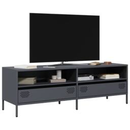 Berkfield Home TV Cabinet Anthracite 135x39x43.5 cm Cold-rolled Steel in Dark Grey - thumbnail 2