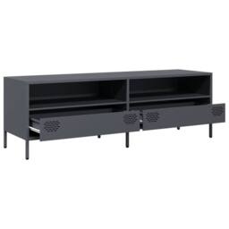 Berkfield Home TV Cabinet Anthracite 135x39x43.5 cm Cold-rolled Steel in Dark Grey - thumbnail 5