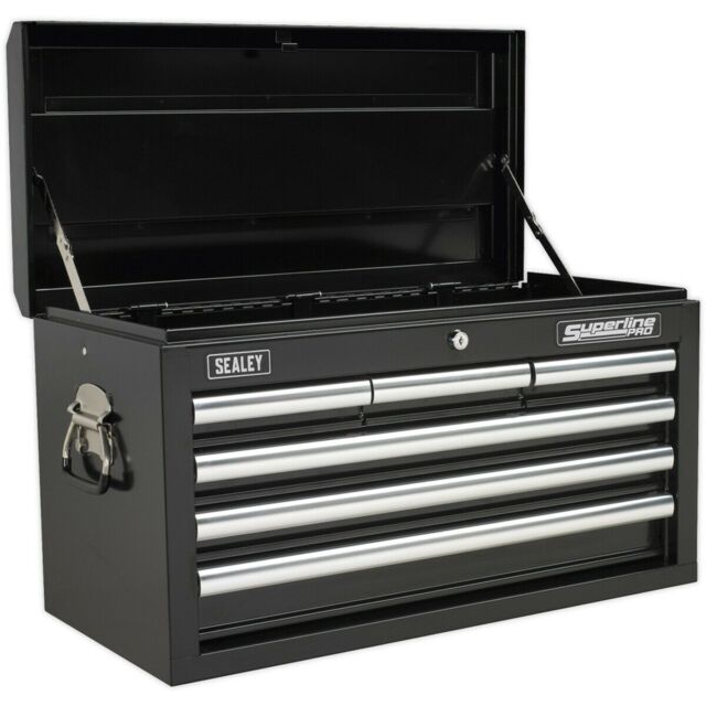 Loops 660 x 315 x 375mm BLACK 6 Drawer Topchest Tool Chest Lockable Storage Cabinet - image 1