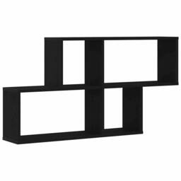 Berkfield Home Black Oak Wall Cabinet 76x15x53 cm Made from Engineered Wood - Size: 76 x 15 x 53 cm - thumbnail 1