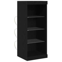 Berkfield Home Sideboard with LED Lights Black Oak 41x37x100 cm - Size: 41 x 37 x 100 cm