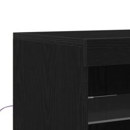 Berkfield Home Sideboard with LED Lights Black Oak 41x37x100 cm - Size: 41 x 37 x 100 cm - thumbnail 9