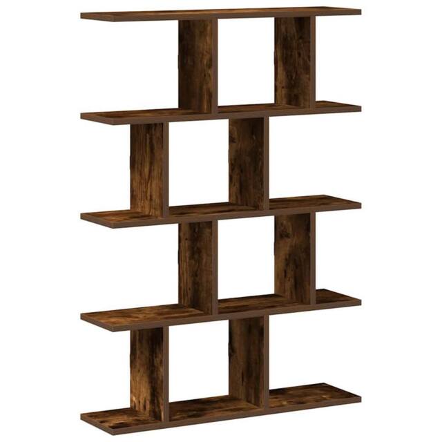 Berkfield Home Wall Cube Shelf 12 Compartments Smoked Oak Engineered Wood in Brown - image 1