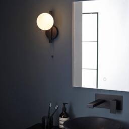Netlighting 'RIOMAGGIORE' Non Dimmable Contemporary Bathroom Glass Wall Lamp in Black - thumbnail 2