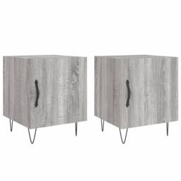 Berkfield Home Modern Bedside Cabinets 2 pcs Grey Sonoma 40x40x50 cm Engineered Wood - Size: 40 x 40 x 50 cm - thumbnail 3