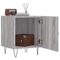 Berkfield Home Modern Bedside Cabinets 2 pcs Grey Sonoma 40x40x50 cm Engineered Wood - Size: 40 x 40 x 50 cm - thumbnail 1