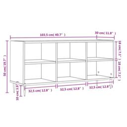 Berkfield Home TV Cabinet Smoked Oak 103.5x30x50 cm Engineered Wood in Brown - thumbnail 9