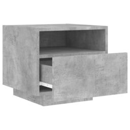 Berkfield Home Bedside Cabinet with LED Lights Concrete Grey 40x39x37 cm - Size: 40 x 39 x 37 cm - thumbnail 6
