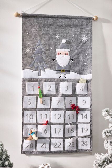 Dibor Luxury Grey Winter Trees Hanging Christmas Advent Calendar - image 1