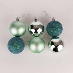 Shatchi 50mm/24Pcs Christmas Baubles Shatterproof Turquoise, Tree Decorations in Turquoise - thumbnail 3