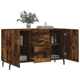 Berkfield Home Sideboard Smoked Oak 100x36x60 cm Engineered Wood in Brown - Size: 100 x 36 x 60 cm - thumbnail 4