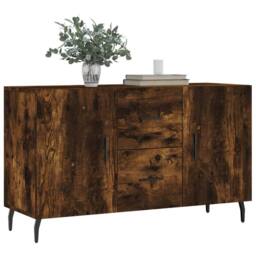 Berkfield Home Sideboard Smoked Oak 100x36x60 cm Engineered Wood in Brown - Size: 100 x 36 x 60 cm - thumbnail 3