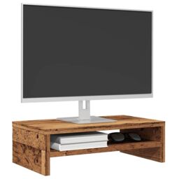 Berkfield Home Monitor Stand Old Wood 42x24x13 cm Engineered Wood in Brown - Size: 42 x 24 x 13 cm - thumbnail 1