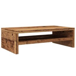 Berkfield Home Monitor Stand Old Wood 42x24x13 cm Engineered Wood in Brown - Size: 42 x 24 x 13 cm - thumbnail 2