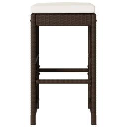 Berkfield Home Garden Bar Stools with Cushions 6 pcs Brown Poly Rattan - thumbnail 4