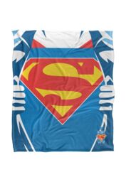 Superman Day 2025 Chest Logo Silky Touch Super Soft Throw Blanket 152 X 127 cm in White - thumbnail 1