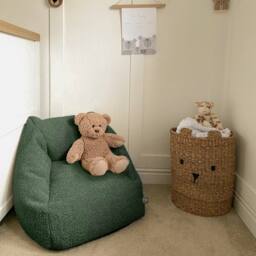 rucomfy Beanbags rucomfy Indoor Kids Bean Bag Chair - Snug Snuggle Seat in Dark Green - thumbnail 1