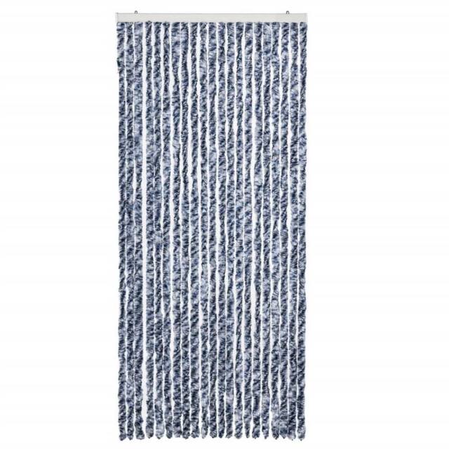 Berkfield Home Insect Curtain Blue & White 90x200 cm Chenille - image 1