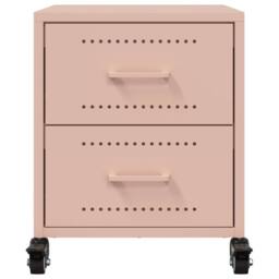 Berkfield Home Bedside Cabinets 2 pcs Pink 36x39x43.5 cm Steel - thumbnail 5