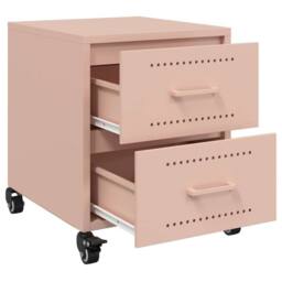 Berkfield Home Bedside Cabinets 2 pcs Pink 36x39x43.5 cm Steel - thumbnail 9