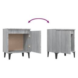 Berkfield Home Sturdy Bed Cabinet with Metal Legs Grey Sonoma 40x30x50 cm - Size: 40 x 30 x 50 cm - thumbnail 5