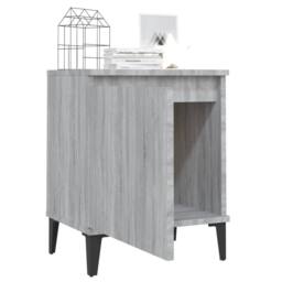 Berkfield Home Sturdy Bed Cabinet with Metal Legs Grey Sonoma 40x30x50 cm - Size: 40 x 30 x 50 cm - thumbnail 4