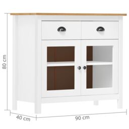 Berkfield Home Sideboard Hill White 90x40x80 cm Solid Pine Wood - Size: 90 x 40 x 80 cm - thumbnail 4