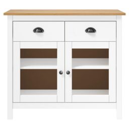 Berkfield Home Sideboard Hill White 90x40x80 cm Solid Pine Wood - Size: 90 x 40 x 80 cm - thumbnail 2