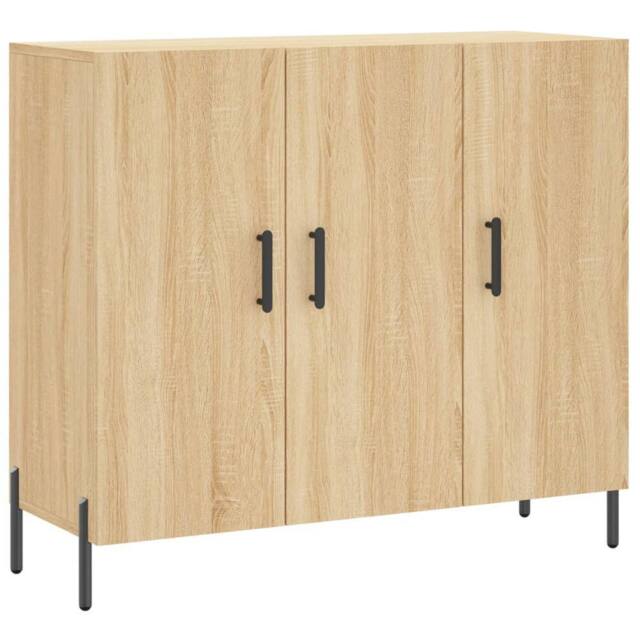 Berkfield Home Sideboard Sonoma Oak 90x34x80 cm Engineered Wood in Light Oak - Size: 90 x 34 x 80 cm - image 1