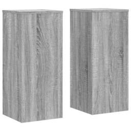 Berkfield Home Plant Stands 2 pcs Grey Sonoma 30x30x70 cm Engineered wood - Size: 30 x 30 x 70 cm - thumbnail 3