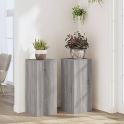 Berkfield Home Plant Stands 2 pcs Grey Sonoma 30x30x70 cm Engineered wood - Size: 30 x 30 x 70 cm - thumbnail 2
