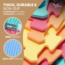 Yum Yums Yum Yum's Baby Play Mat - 9 Soft EVA Foam Interlocking Tiles for Indoor Play - thumbnail 6