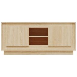 Berkfield Home TV Cabinet Sonoma Oak 102x35x45 cm Engineered Wood in Brown - Size: 102 x 35 x 45 cm - thumbnail 6