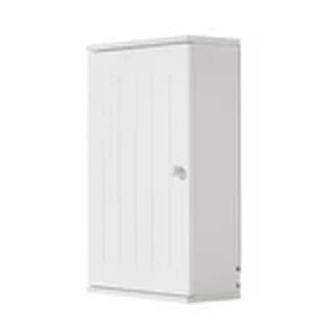 EONLION Bathroom Cabinet Wooden Single Door Storage Medicine Cupboard in White - image 1
