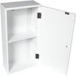 EONLION Bathroom Cabinet Wooden Single Door Storage Medicine Cupboard in White - thumbnail 3