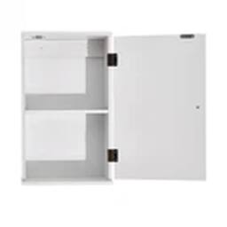 EONLION Bathroom Cabinet Wooden Single Door Storage Medicine Cupboard in White - thumbnail 4