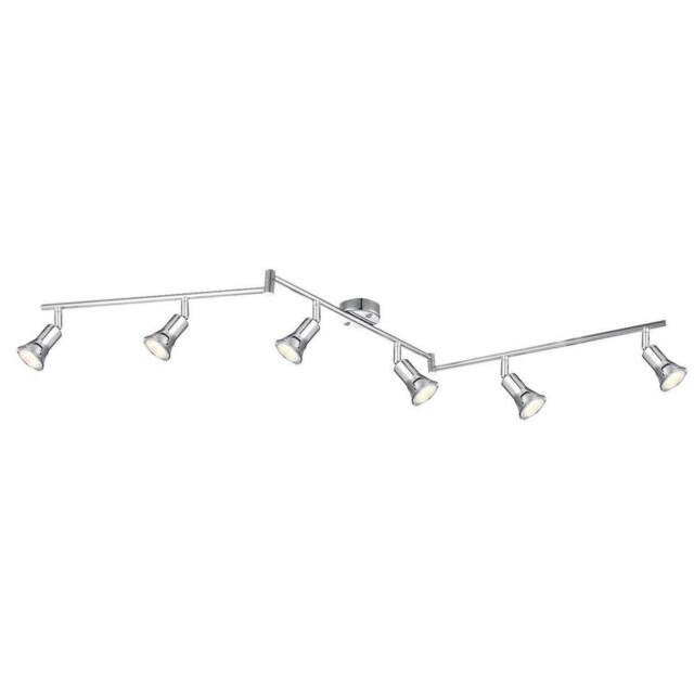 Netlighting Dante Ceiling Spotlight Bar Chrome 6x GU10 3000K in Silver