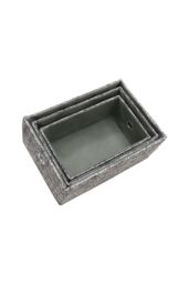 JVL Urban Set of 3 Rectangle Paper Storage Baskets in Grey - thumbnail 5
