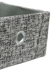 JVL Urban Set of 3 Rectangle Paper Storage Baskets in Grey - thumbnail 4