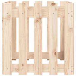 Berkfield Home Garden Planter with Fence Design 50x50x50 cm Solid Wood Pine in Light Tan - Size: 50 x 50 x 50 cm - thumbnail 5