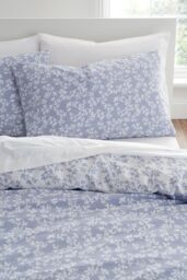 Bianca 'Shadow Leaves' 200TC Cotton Duvet Cover Set in Blue - Size: Single - thumbnail 3