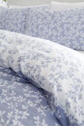 Bianca 'Shadow Leaves' 200TC Cotton Duvet Cover Set in Blue - Size: Single - thumbnail 4