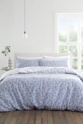 Bianca 'Shadow Leaves' 200TC Cotton Duvet Cover Set in Blue - Size: Single - thumbnail 1