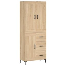 Berkfield Home Highboard Sonoma Oak 69.5x34x180 cm Engineered Wood in Brown - thumbnail 2