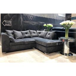 Snugg Furniture UK Limited (Right Hand) Stork Plush Velvet Sofa in Grey - thumbnail 2