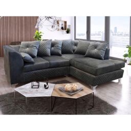 Snugg Furniture UK Limited (Right Hand) Stork Plush Velvet Sofa in Grey - thumbnail 1