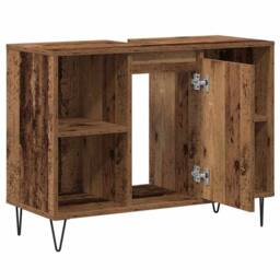 Berkfield Home Old Wood Cabinet Old Wood Engineered wood Medium-sized in Brown - thumbnail 5